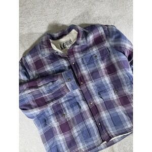 Marmot Men's XL Ridgefield Heavyweight Sherpa-Lined Flannel Shirt Jacket Purple